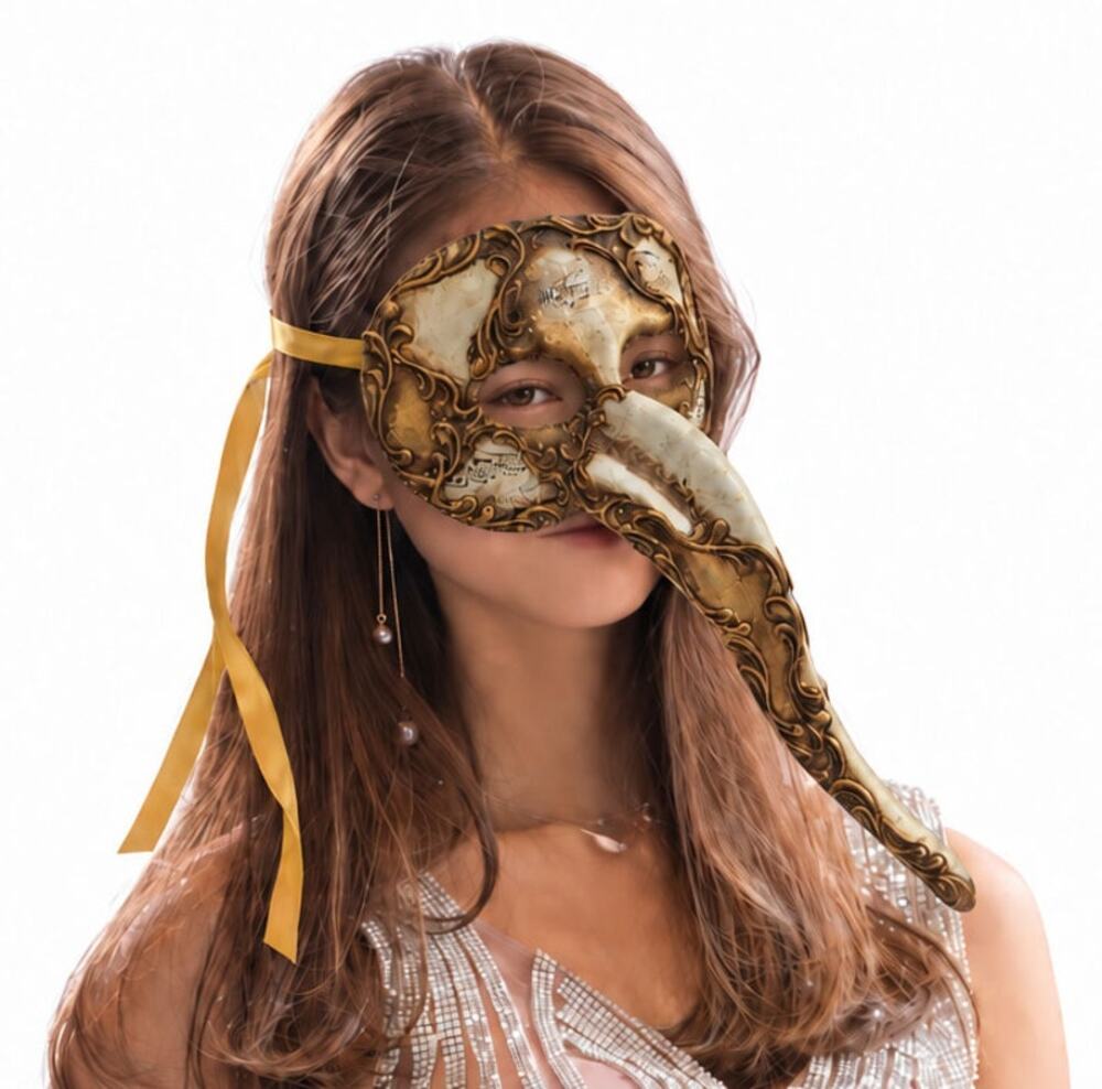 Soleluna Venice Handcrafted Papier Mache Plague Doctor Masquerade Mask Vintage